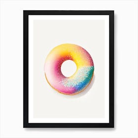 Powdered Sugar Donut Abstract Line Drawing 4 Art Print