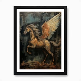 Pegasus Abstract Etching  Art Print