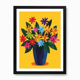 Colorful Flowers In A Vase Art Print