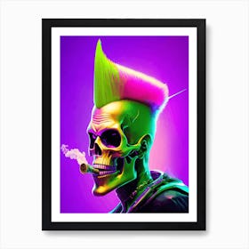 Punk Skull Smoking 1 Art Print