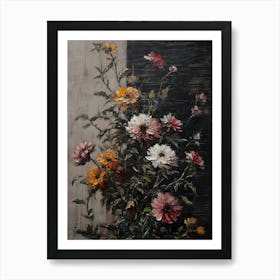 Dark Gothic Flowers In A Vase 1 Art Print