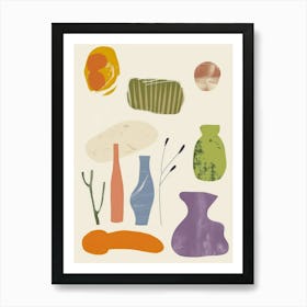 Cute Objects Abstract Illustration 25 Art Print