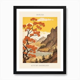 Akikusa Autumn Dandelion 3 Japanese Botanical Illustration Poster Art Print