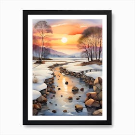 Winter Landscape Painting 4 Art Print