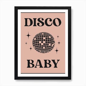Disco Baby Nude Blush Pink Art Print