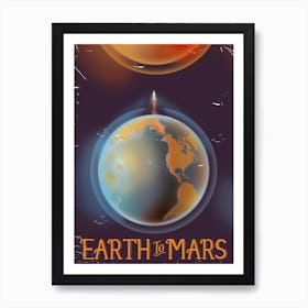 Earth To Mars Space Art Affiche