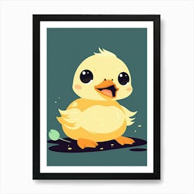 Baby Duckling Minimalistic Illustration 2 Art Print