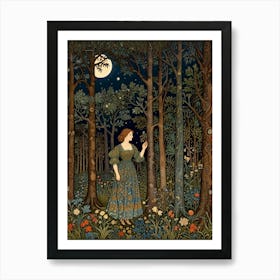 William Morris Girl In The Woods Art Print