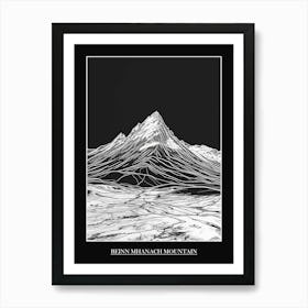 Beinn Mhanach Mountain Line Drawing 6 Poster Art Print