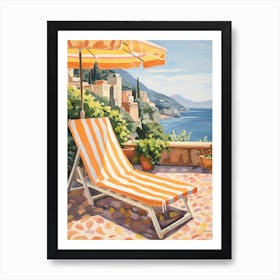 Sun Lounger By The Pool In Amalfi Coast Italy 2 Art Print