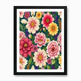 Seamless Floral Pattern Art Print