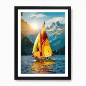 Sailboat On The Lake Art Print