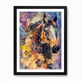 Horse Art Painting Drawing Vintage Retro Illustration Design 14 Art Print