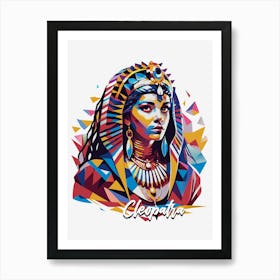 Cleopatra 2 Portrait WPAP Pop Art Art Print