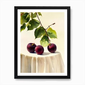 Damson 2 Italian Watercolour fruit Art Print