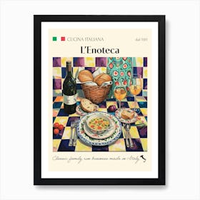Lenoteca Trattoria Italian Poster Food Kitchen Art Print