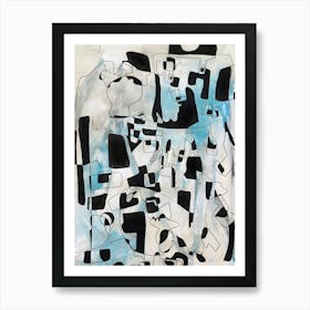 CONNECTION - Abstract Illustration Black and Blue by "Colt x Wilde"  Art Print