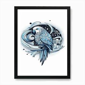 Twinkle Blue Parrot Art Print