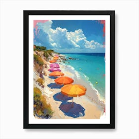 Umbrellas On The Beach 5 Art Print