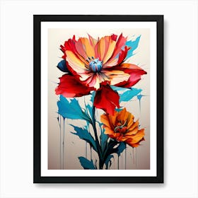 Abstract Flower Painting 14 Art Print