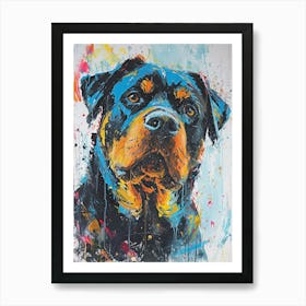 Rottweiler Acrylic Painting 9 Art Print