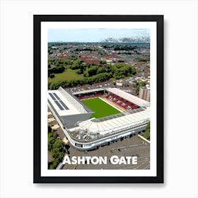 Ashton Gate, Bristol, Stadium, Football, Art, Soccer, Wall Print, Art Print Art Print