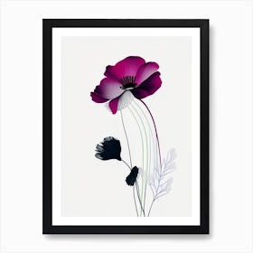 Anemone Floral Minimal Line Drawing 1 Flower Art Print