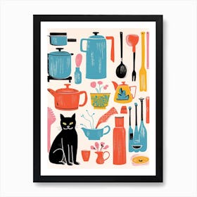 Cats And Kitchen Lovers 0 Art Print