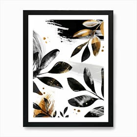 Abstract Black And Gold Painting 78 Art Print