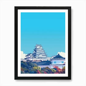 Himeji Castle Japan 2 Colourful Illustration Art Print