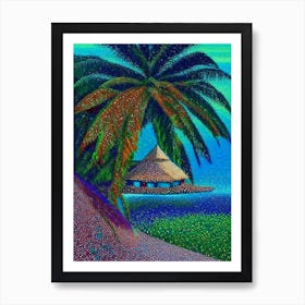 Belize Pointillism Style Tropical Destination Art Print