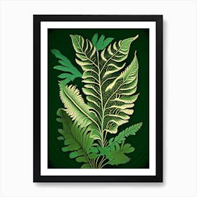 Sensitive Fern 1 Vintage Botanical Poster Art Print