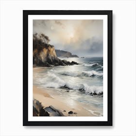 Vintage Coastal Seaside Painting (4) 1 Art Print
