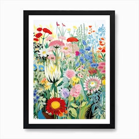 Monets Garden Usa Modern Illustration 3 Art Print