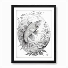 Benigoi Koi Fish Haeckel Style Illustastration Art Print