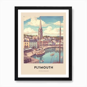 Devon Vintage Travel Poster Plymouth Art Print