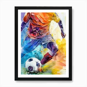 Football Player Watercolor Art (12) Art Print