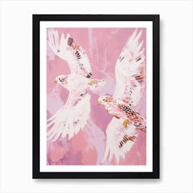 Pink Ethereal Bird Painting Falcon 2 Art Print