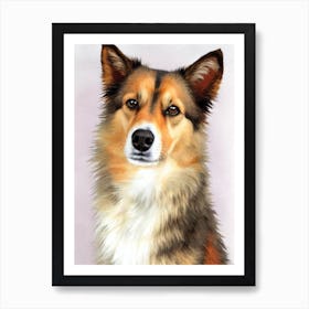 Norwegian Lundehund 3 Watercolour Dog Art Print