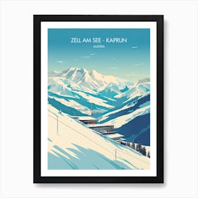 Poster Of Zell Am See   Kaprun   Austria, Ski Resort Illustration 3 Art Print