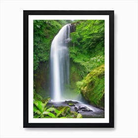 Selvatura Park Waterfall, Costa Rica Realistic Photograph (1) Art Print