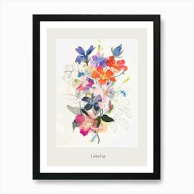 Lobelia 1 Collage Flower Bouquet Poster Art Print