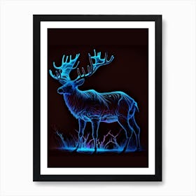 Funny Animal Deer Light Art Print