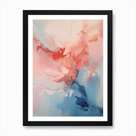 Pink And Blue Abstract Raw Painting 1 Art Print