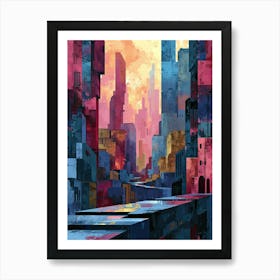 Cityscape | Pixel Art Series Art Print