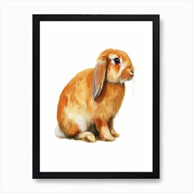 English Lop Rabbit Nursery Illustration 1 Art Print