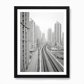 Busan, South Korea, Black And White Old Photo 4 Art Print