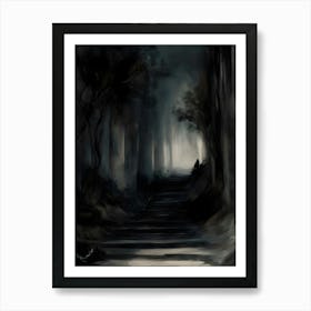 Dark Forest Path Art Print