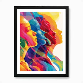 Three Women'S Faces Art Print