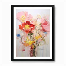 Abstract Flower Painting Peony 1 Art Print